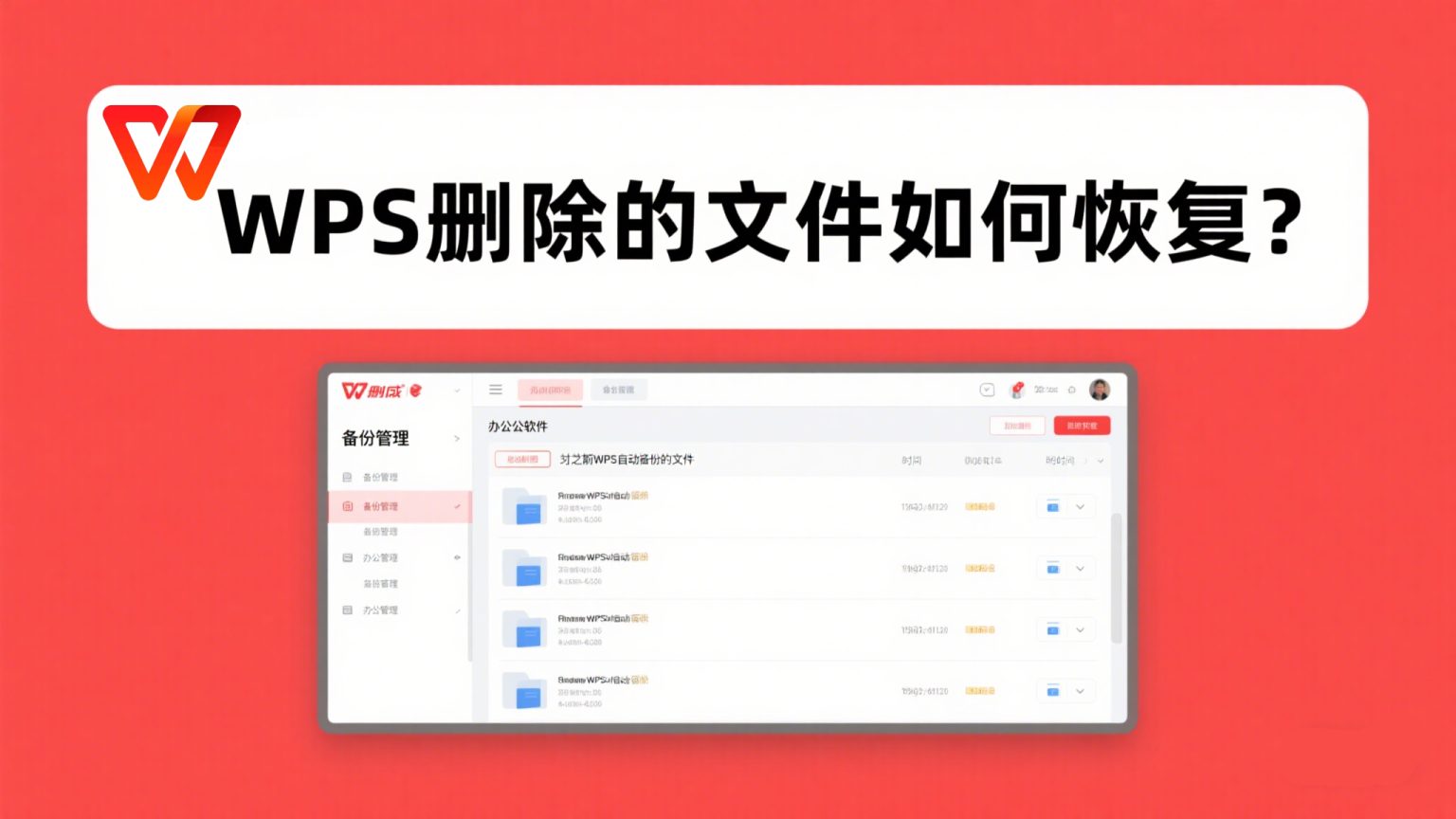 WPS删除的文件如何恢复？